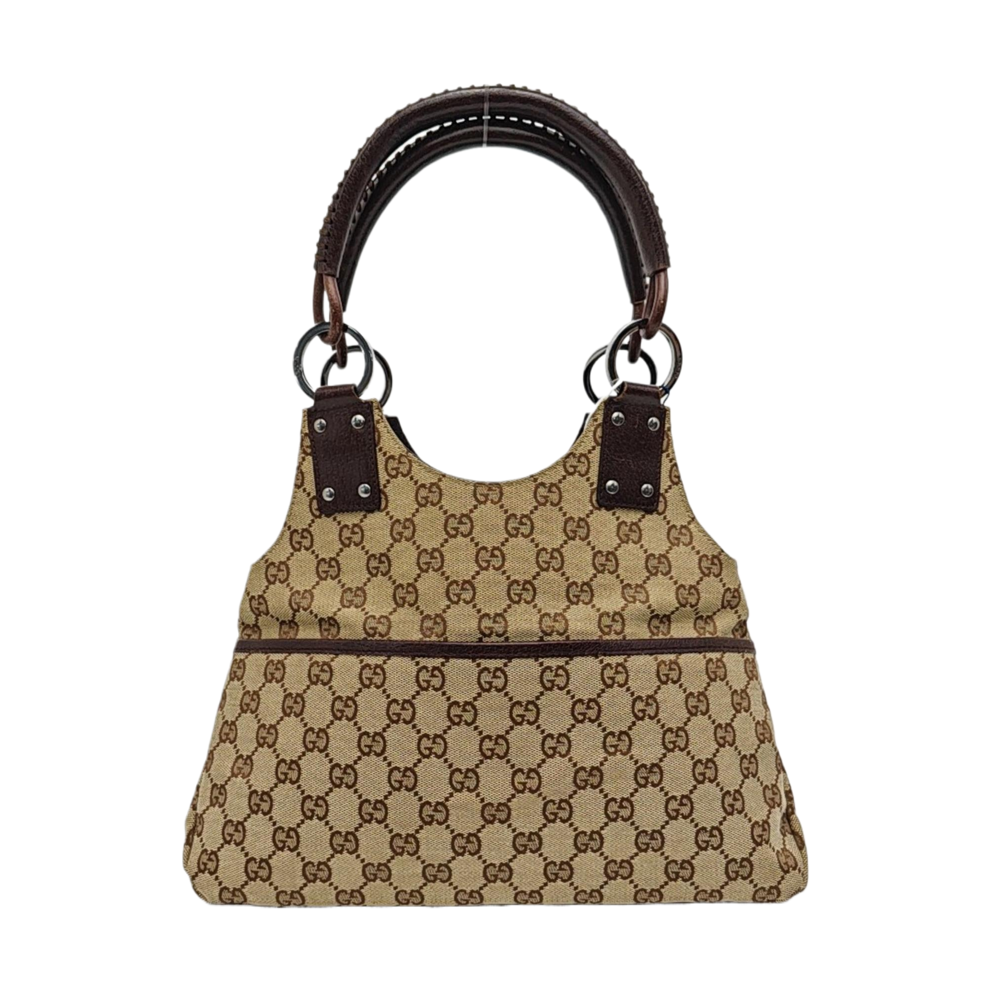 Monogram Canvas Top Handle Bag Brown