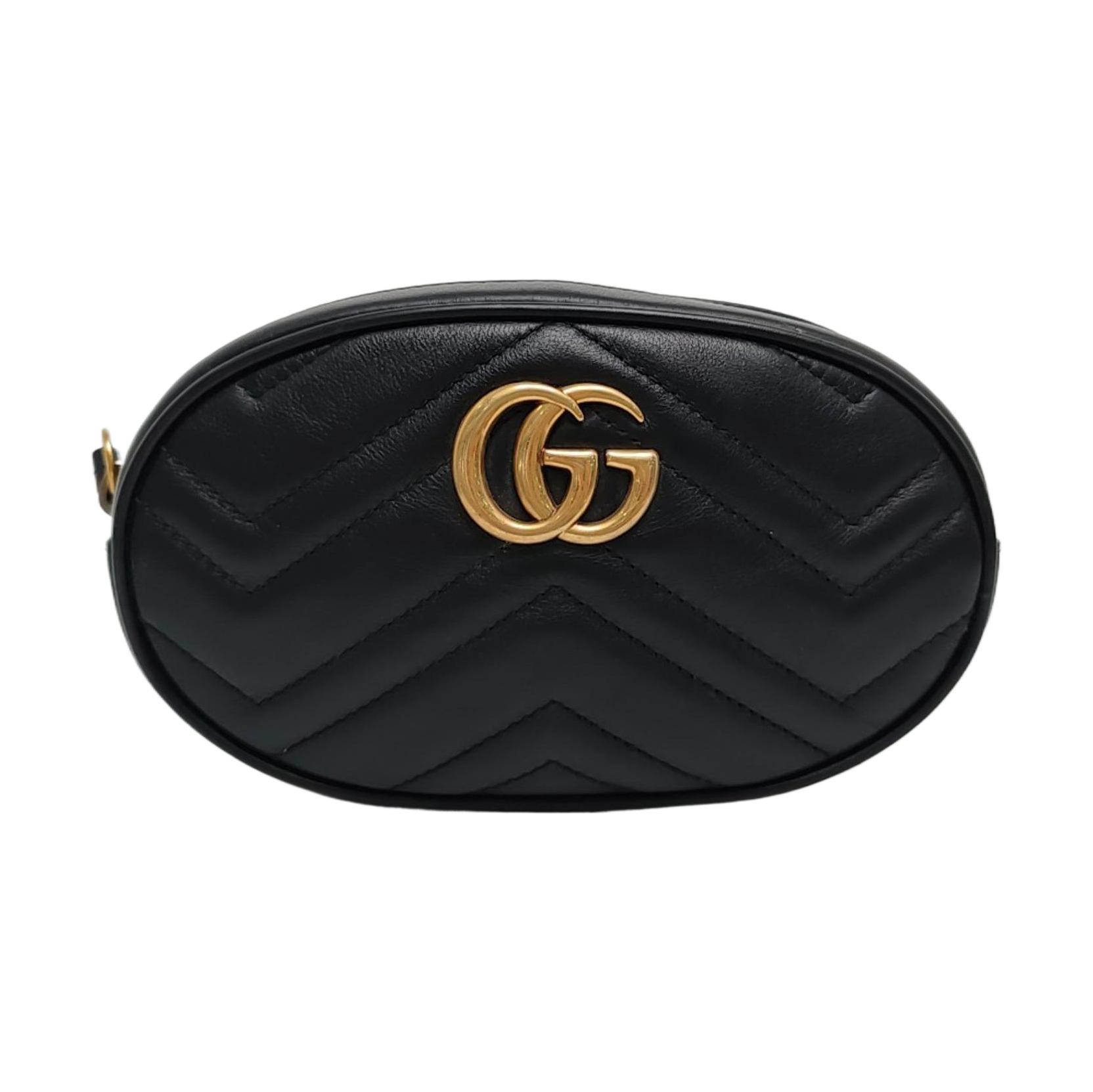 Authenticated pre-owned  GG Marmont Quilted Calfskin Black - Belt Bag at Looply