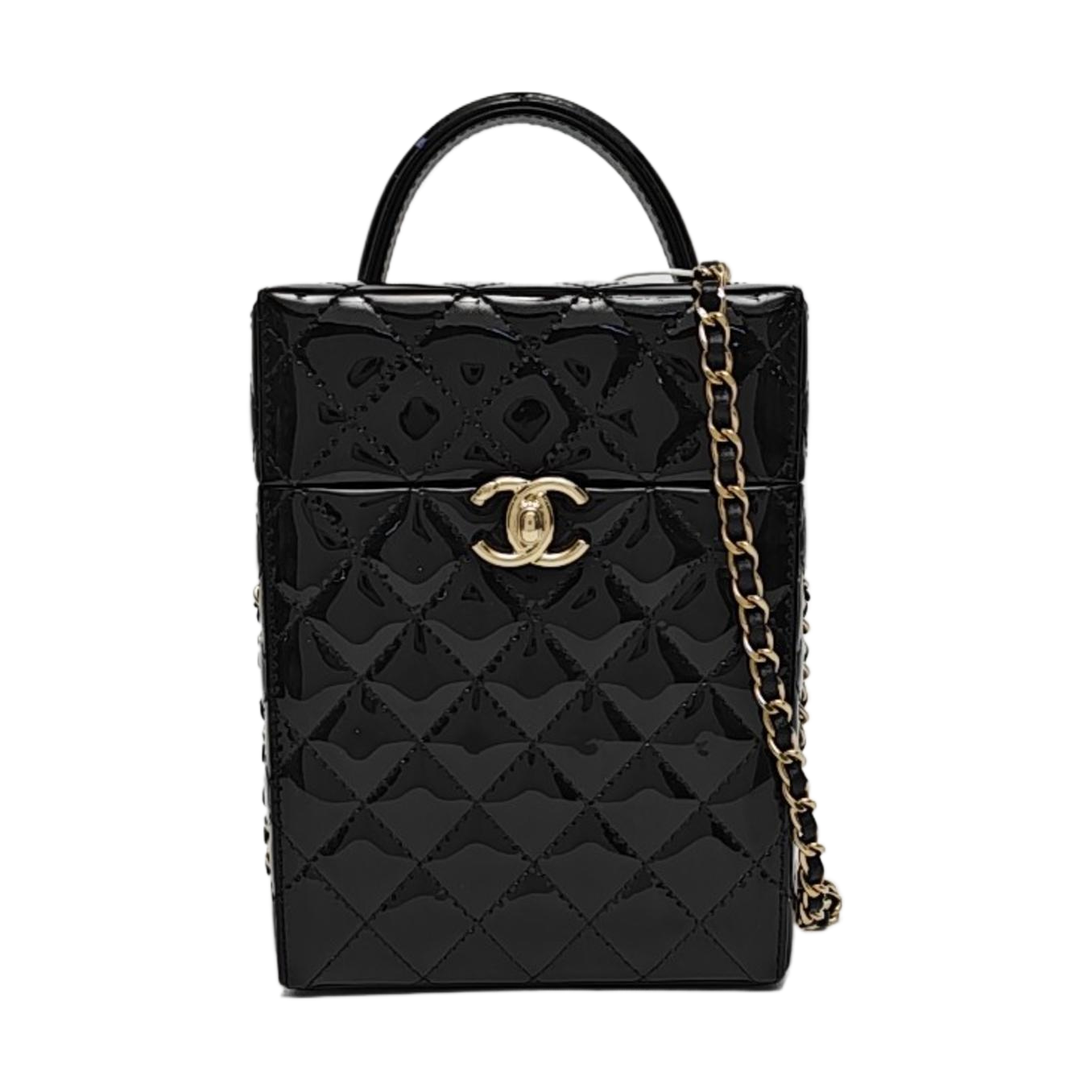 Quilted Calfskin Shoulder Bag Small Black