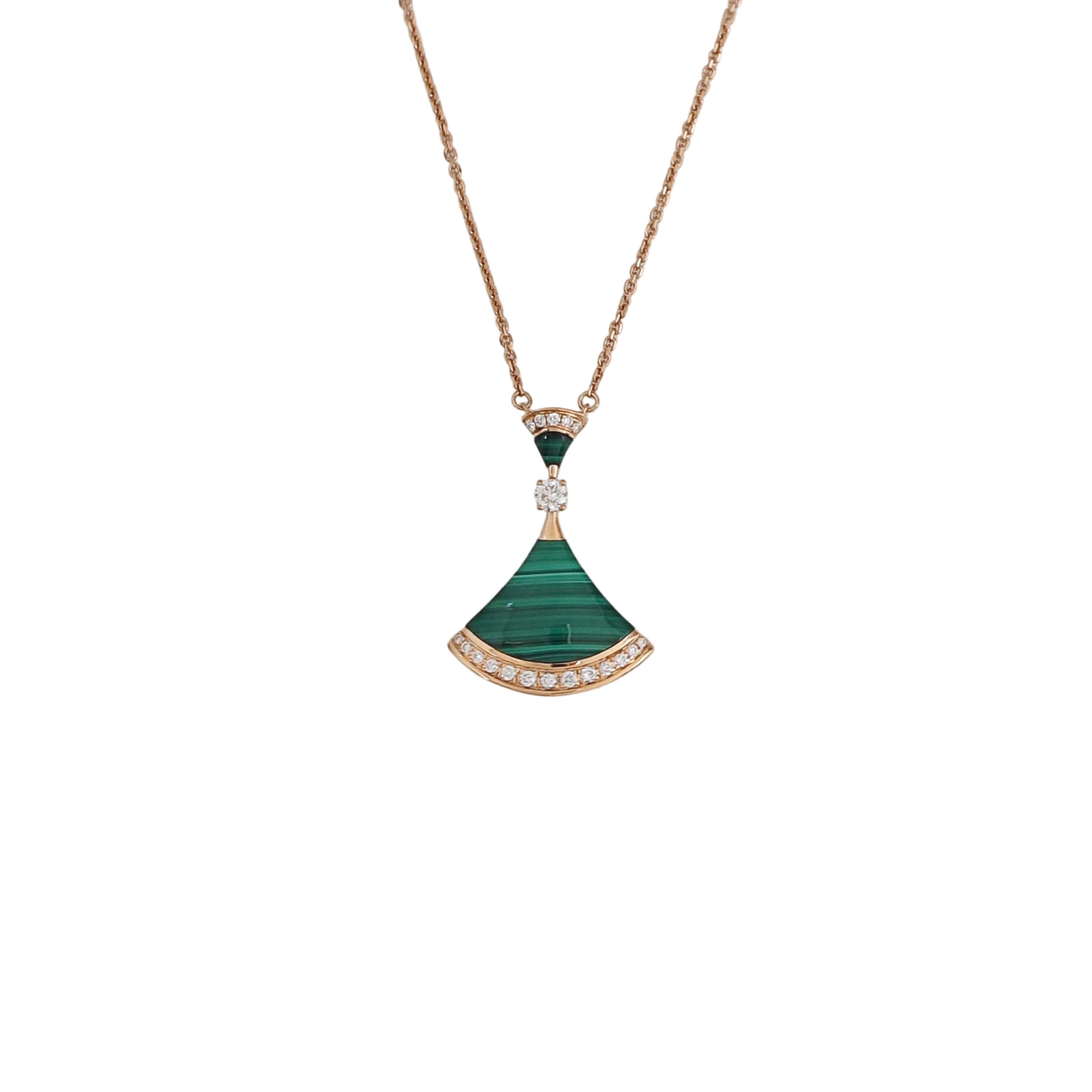 DIVAS' DREAM 18k Rose Gold Green Necklace