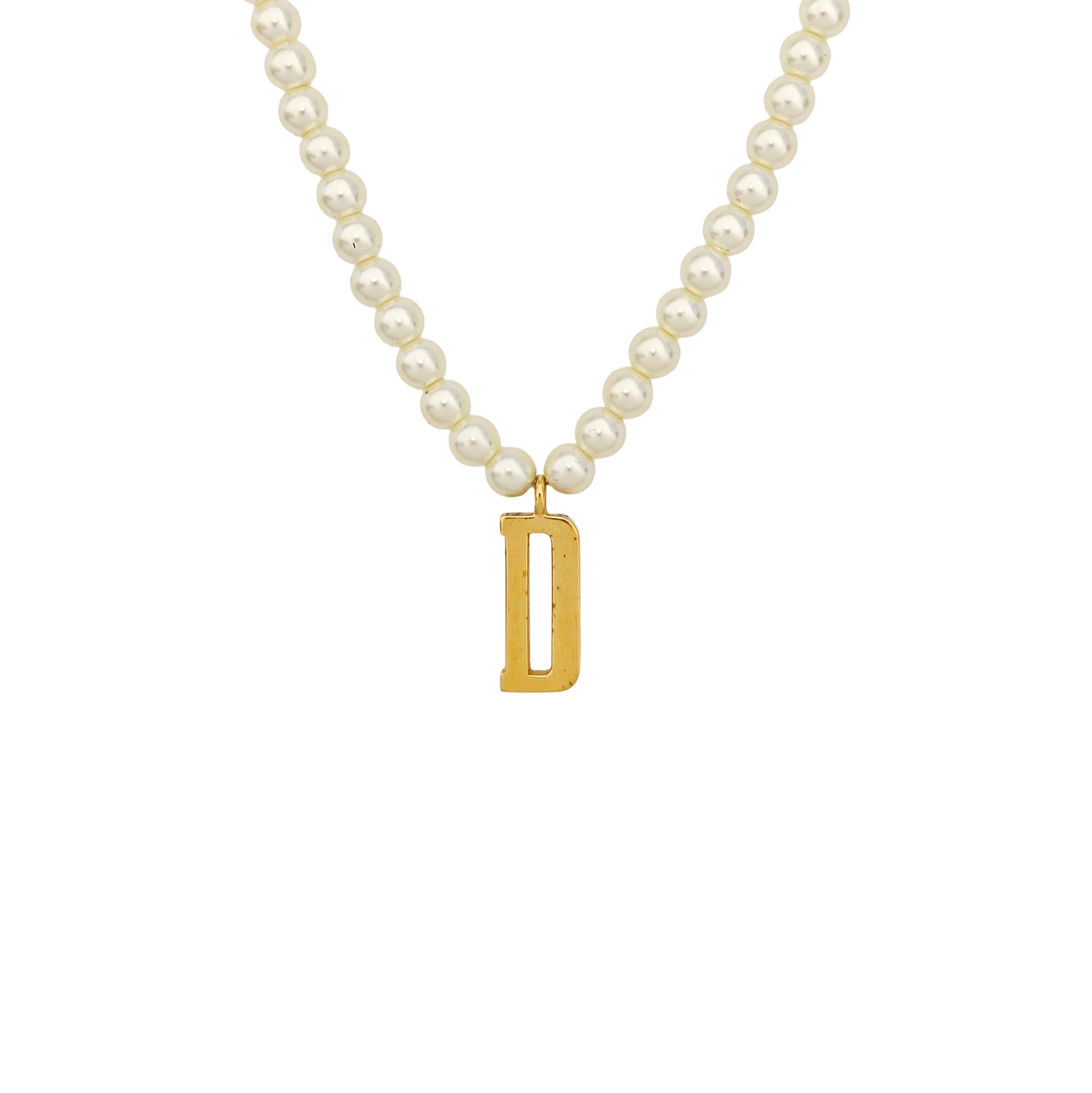 CD Swing Faux Pearl White Necklace