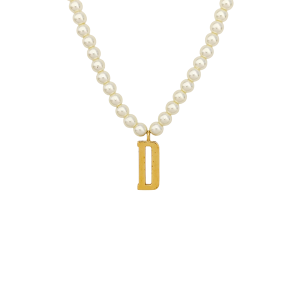 CD Swing Faux Pearl White Necklace