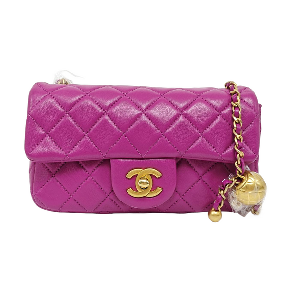 CLASSIC FLAP Mini Quilted Lambskin Purple