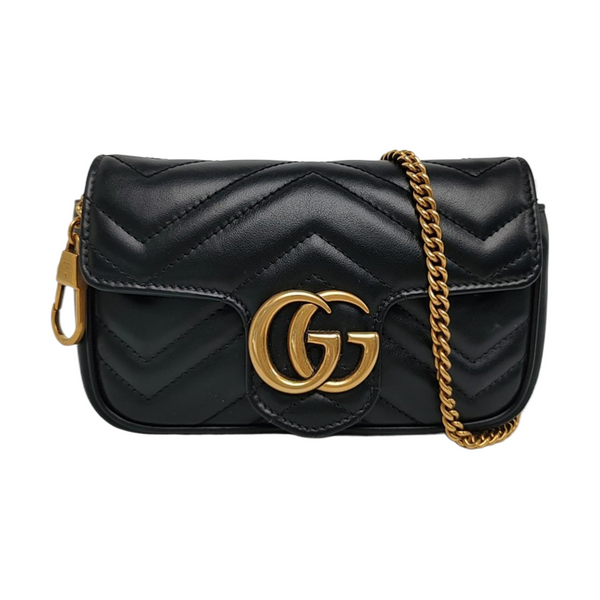 GG Marmont Mini Quilted Calfskin Black