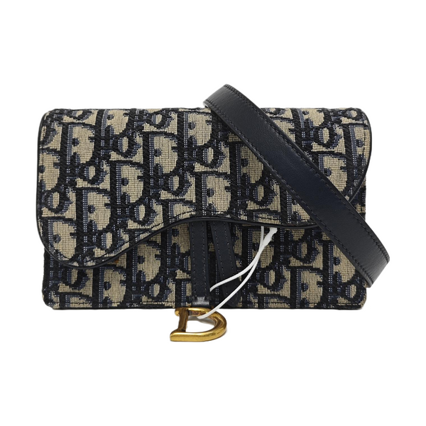 Saddle Mini Oblique Canvas Blue
