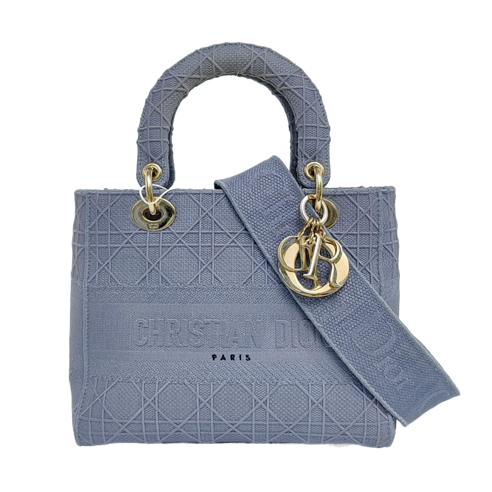 Authenticated pre-owned  Lady D-Lite Medium Denim Blue - Tote Bag at Looply