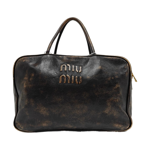 Authenticated pre-owned  Beau Large Calfskin Brown - Top Handle Bag at Looply