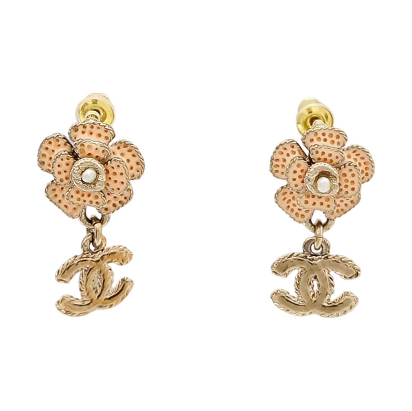 CC Logo Metal Gold Earrings