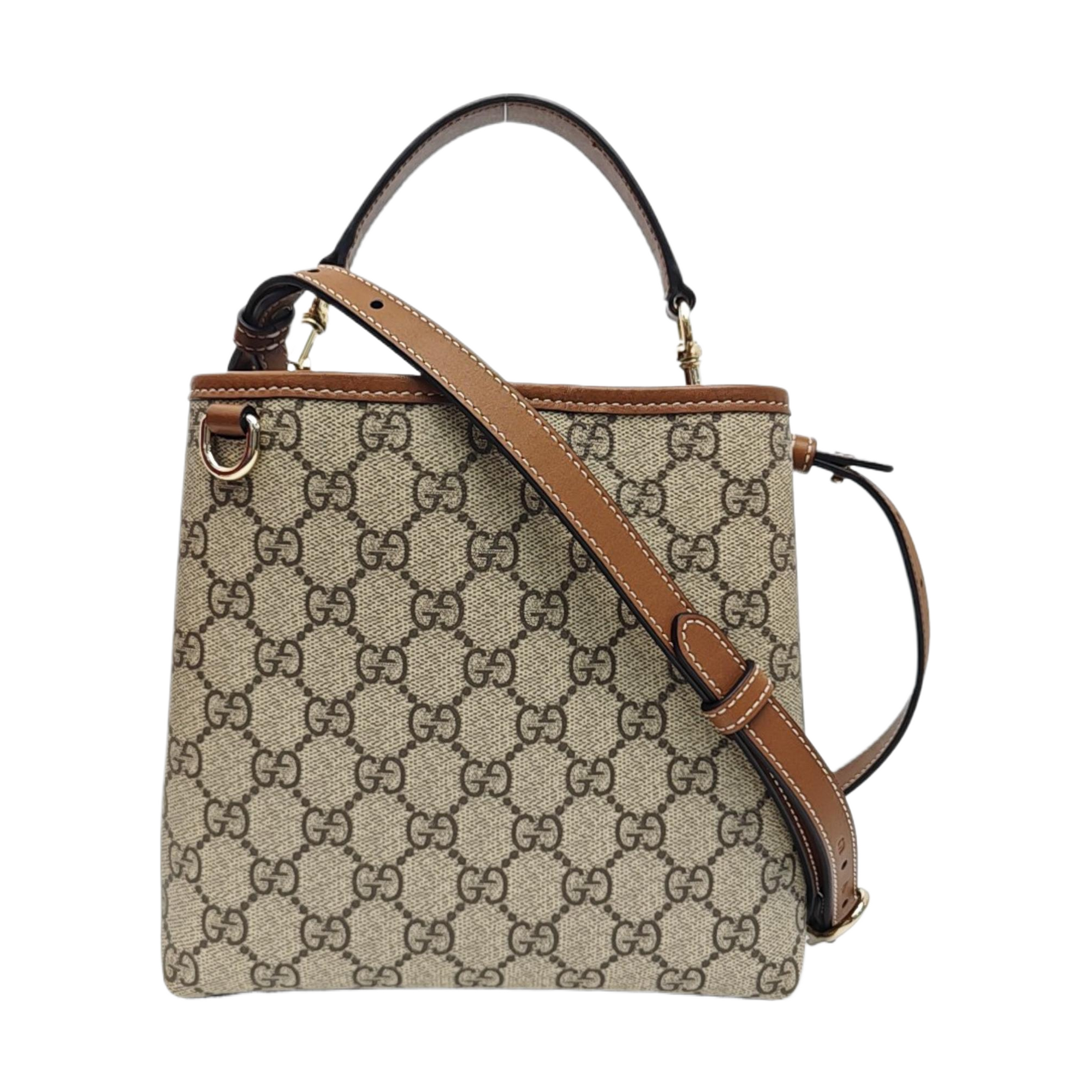 GG Emblem Monogram Coated Canvas Beige