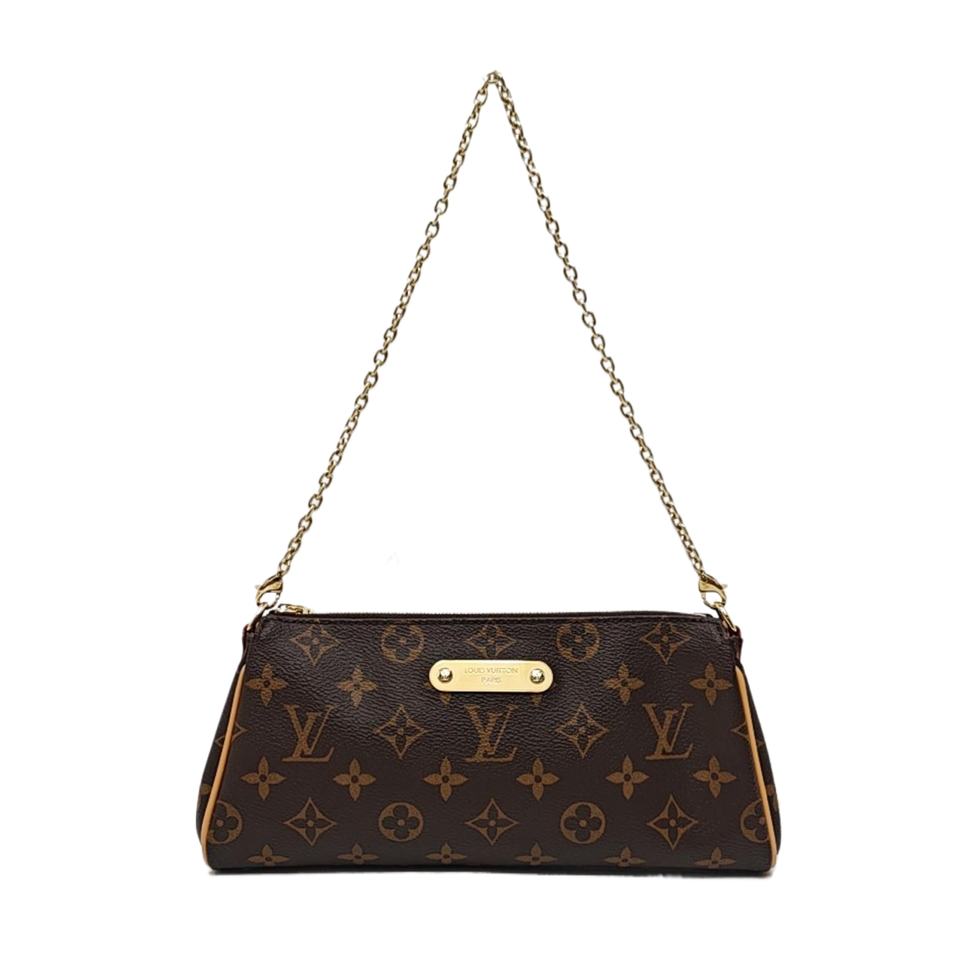 Pochette Eva Monogram Coated Canvas Brown