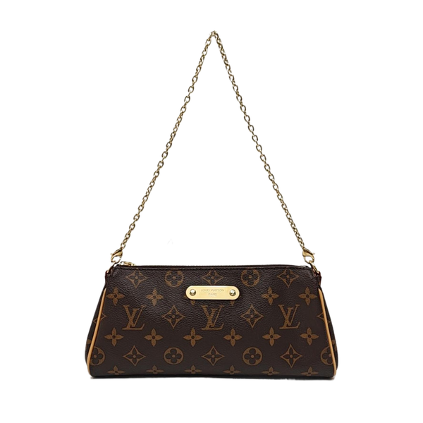 Pochette Eva Monogram Coated Canvas Brown