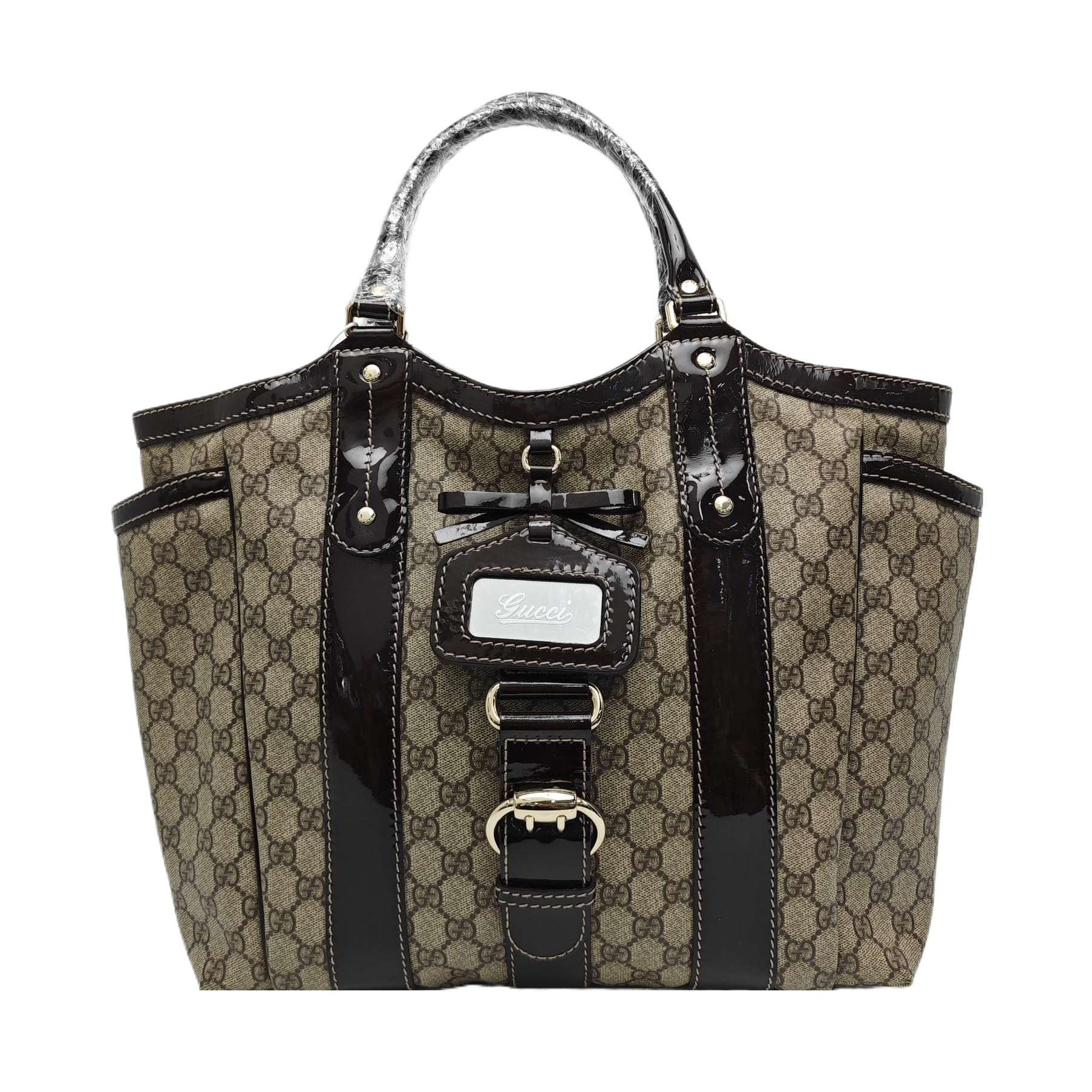 Monogram Coated Canvas Top Handle Bag Beige