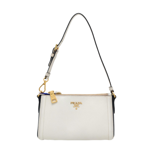 Saffiano Calfskin Top Handle Bag White