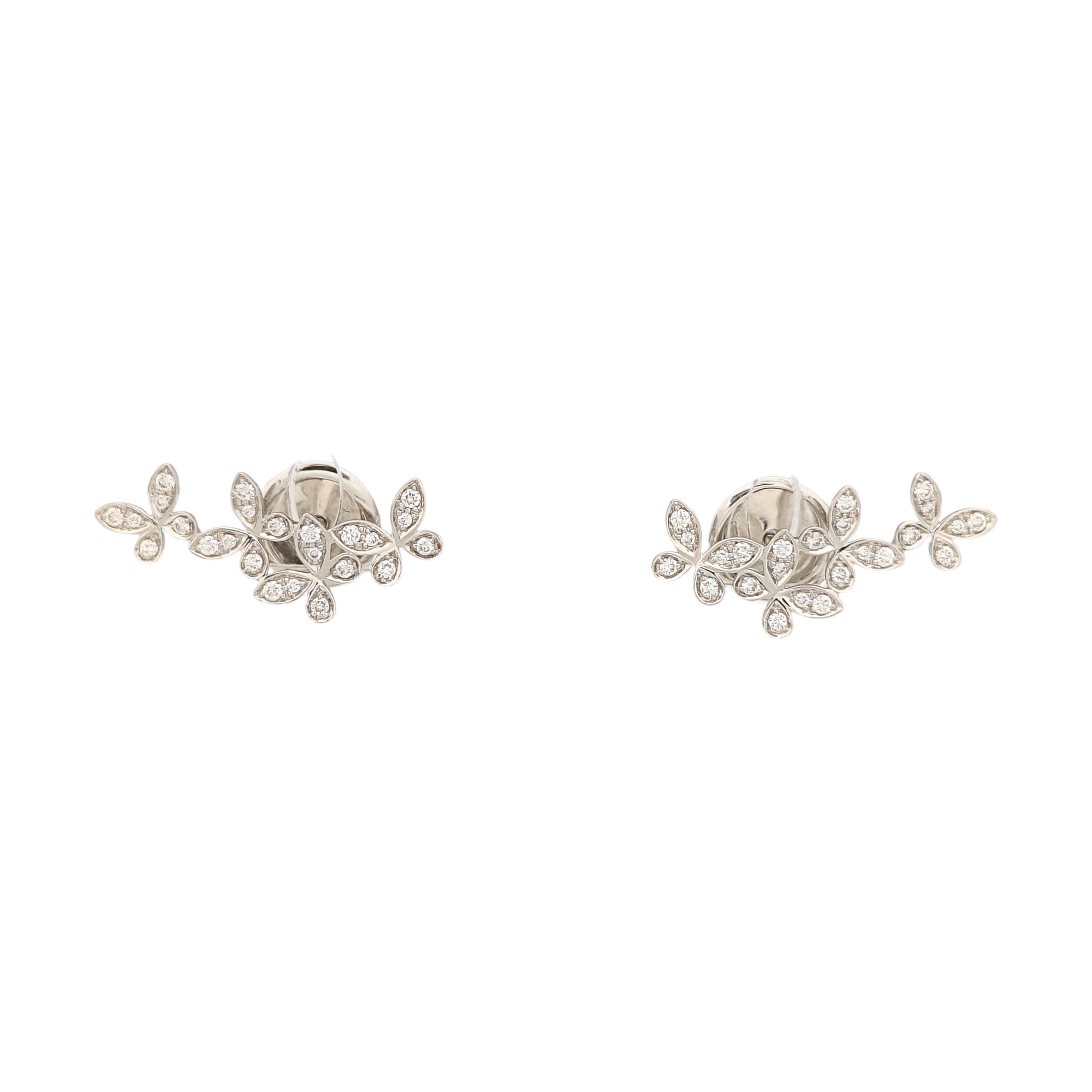 18k White Gold Silver Stud Earrings