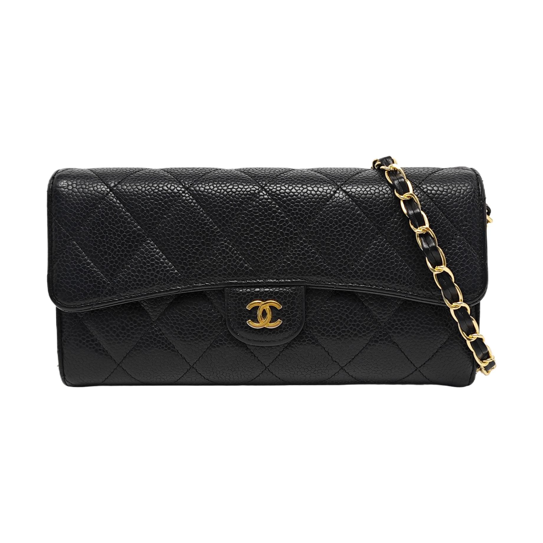 CLASSIC FLAP Mini Quilted Calfskin Black Wallet
