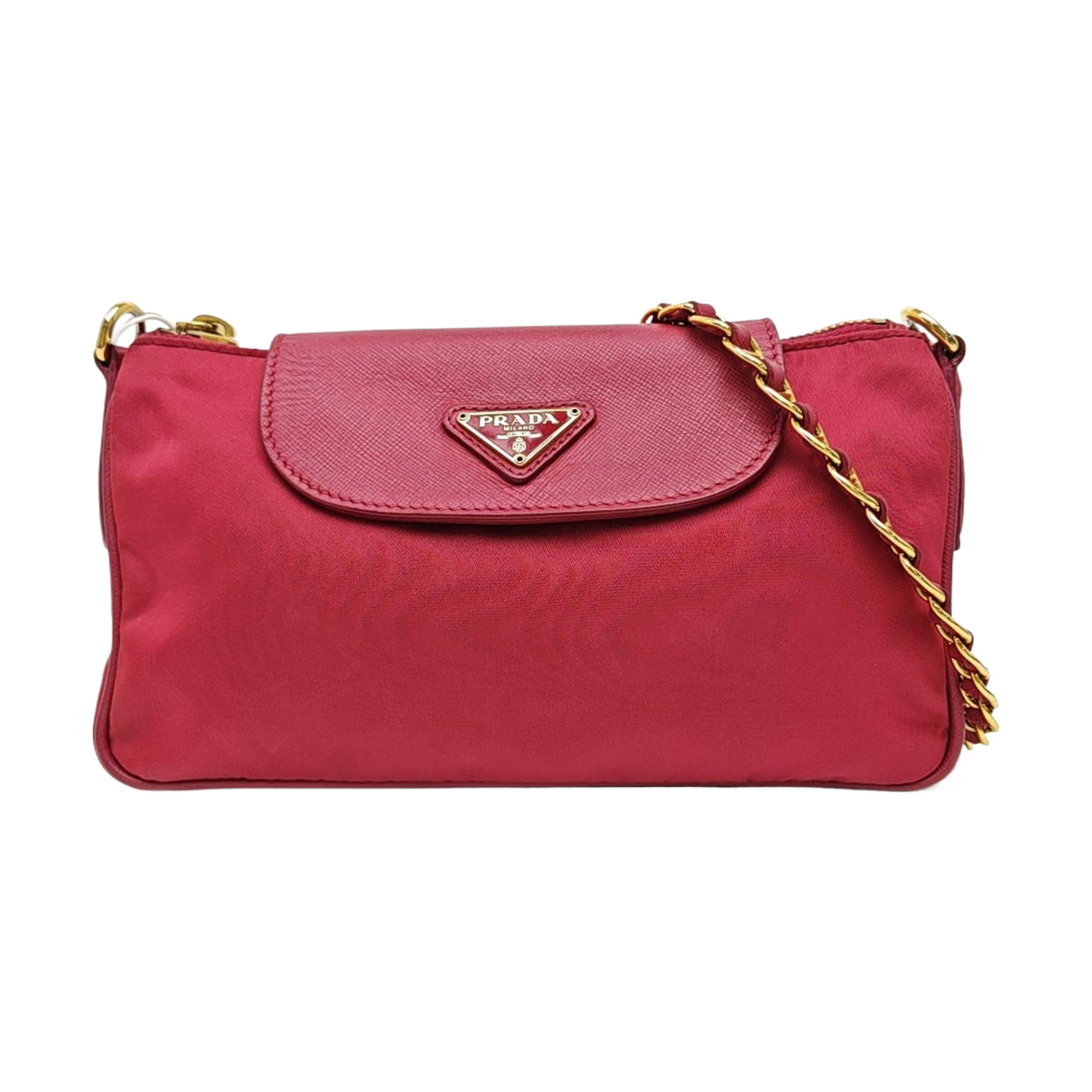 Nylon Shoulder Bag Red