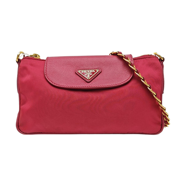 Nylon Shoulder Bag Red