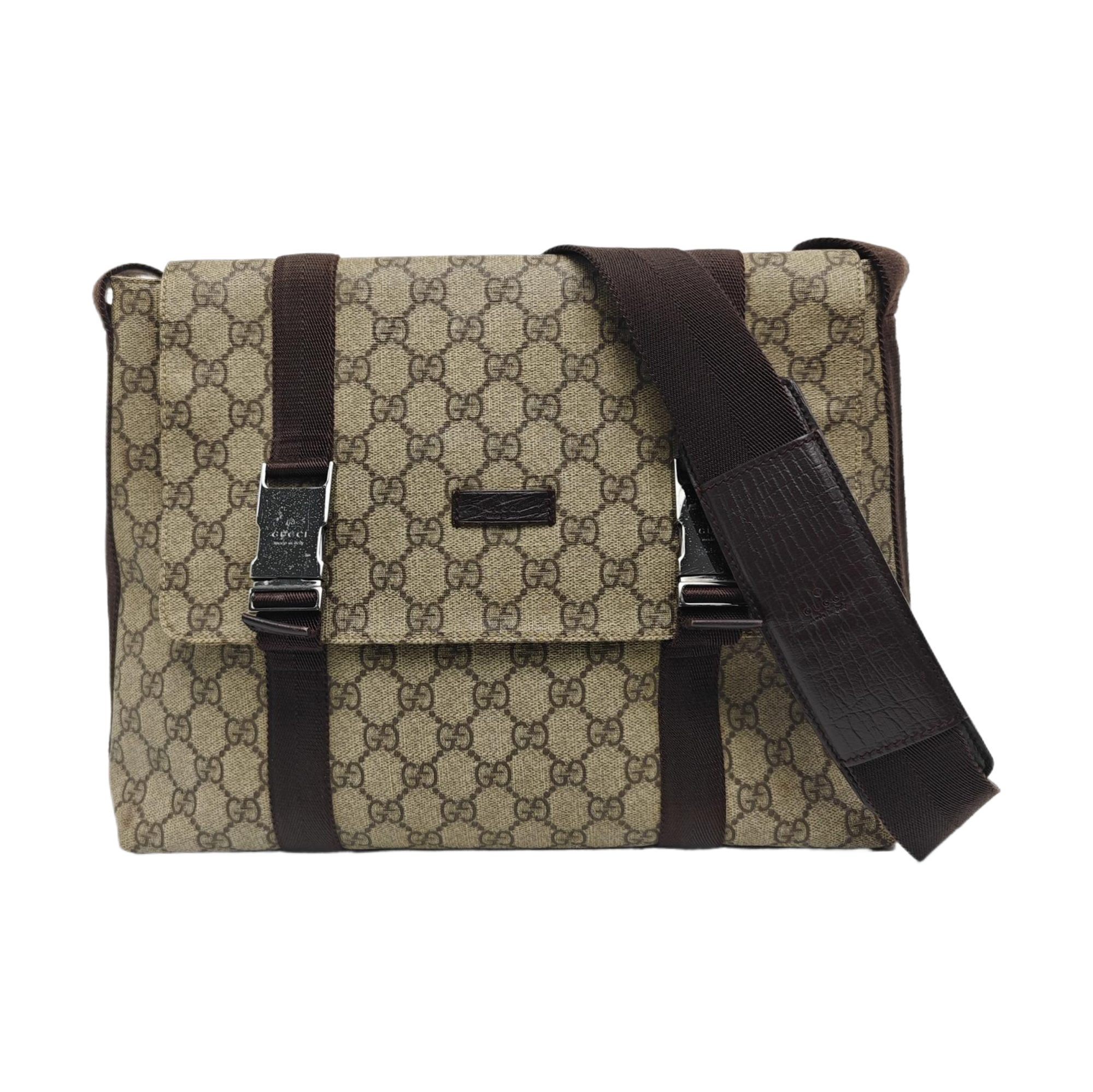Monogram Coated Canvas Shoulder Bag Black