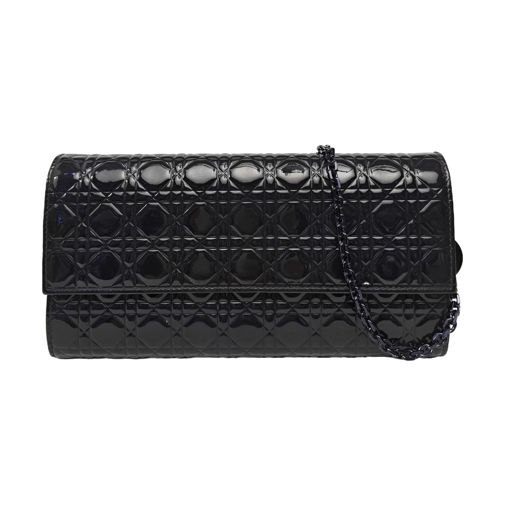 Lady Dior Small Cannage Patent Leather Blue