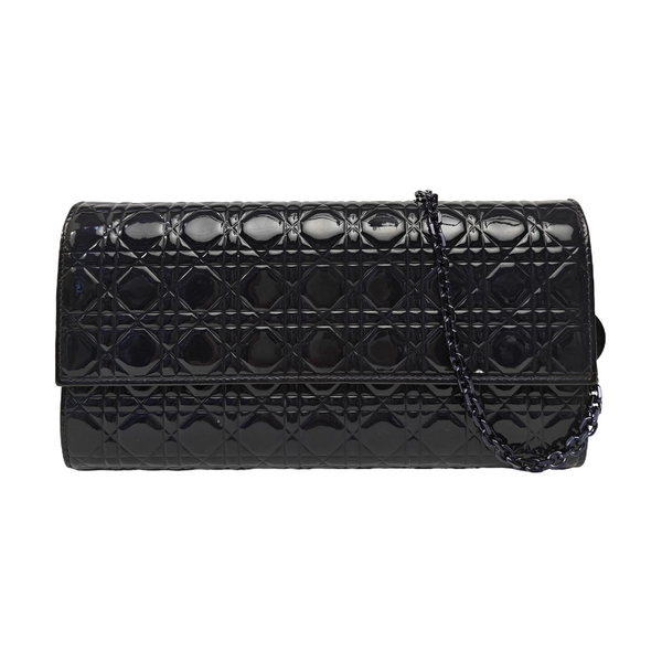 Lady Dior Small Cannage Patent Leather Blue