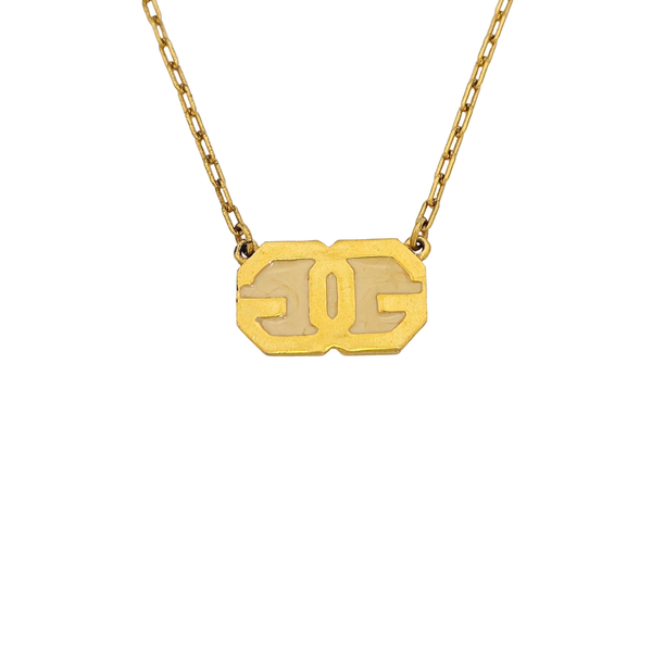 G Cube Metal Gold Necklace