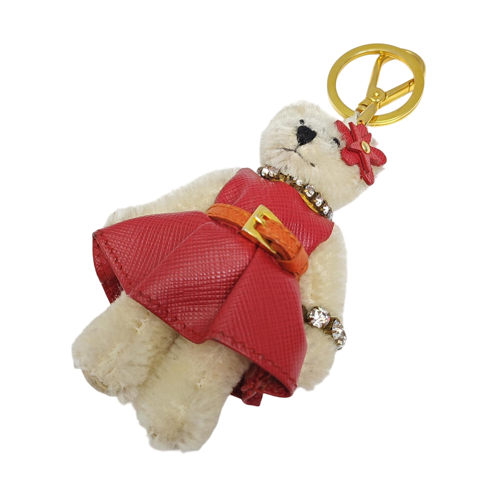Synthetic Bag Charm White