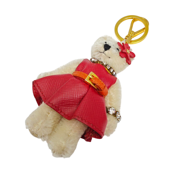 Synthetic Bag Charm White
