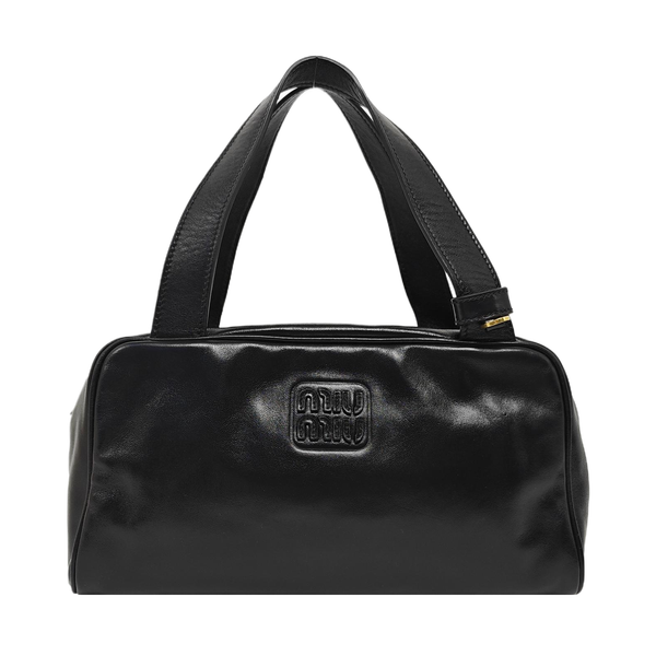 Calfskin Top Handle Bag Black