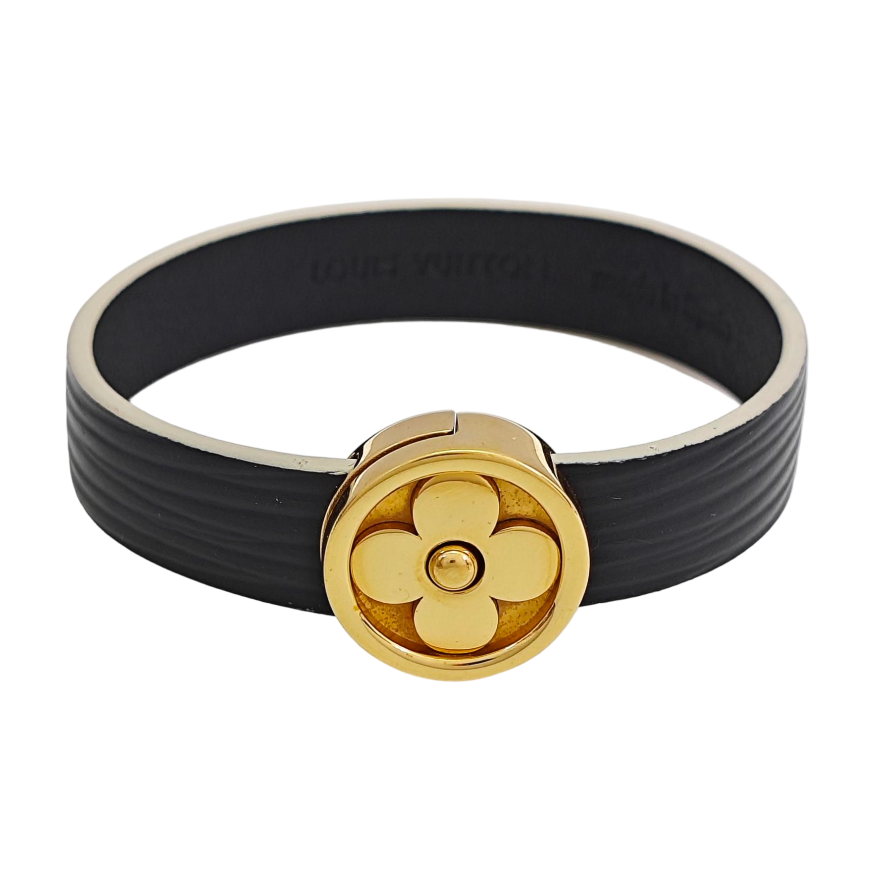 FLOWER ACTION Metal Black Bangle