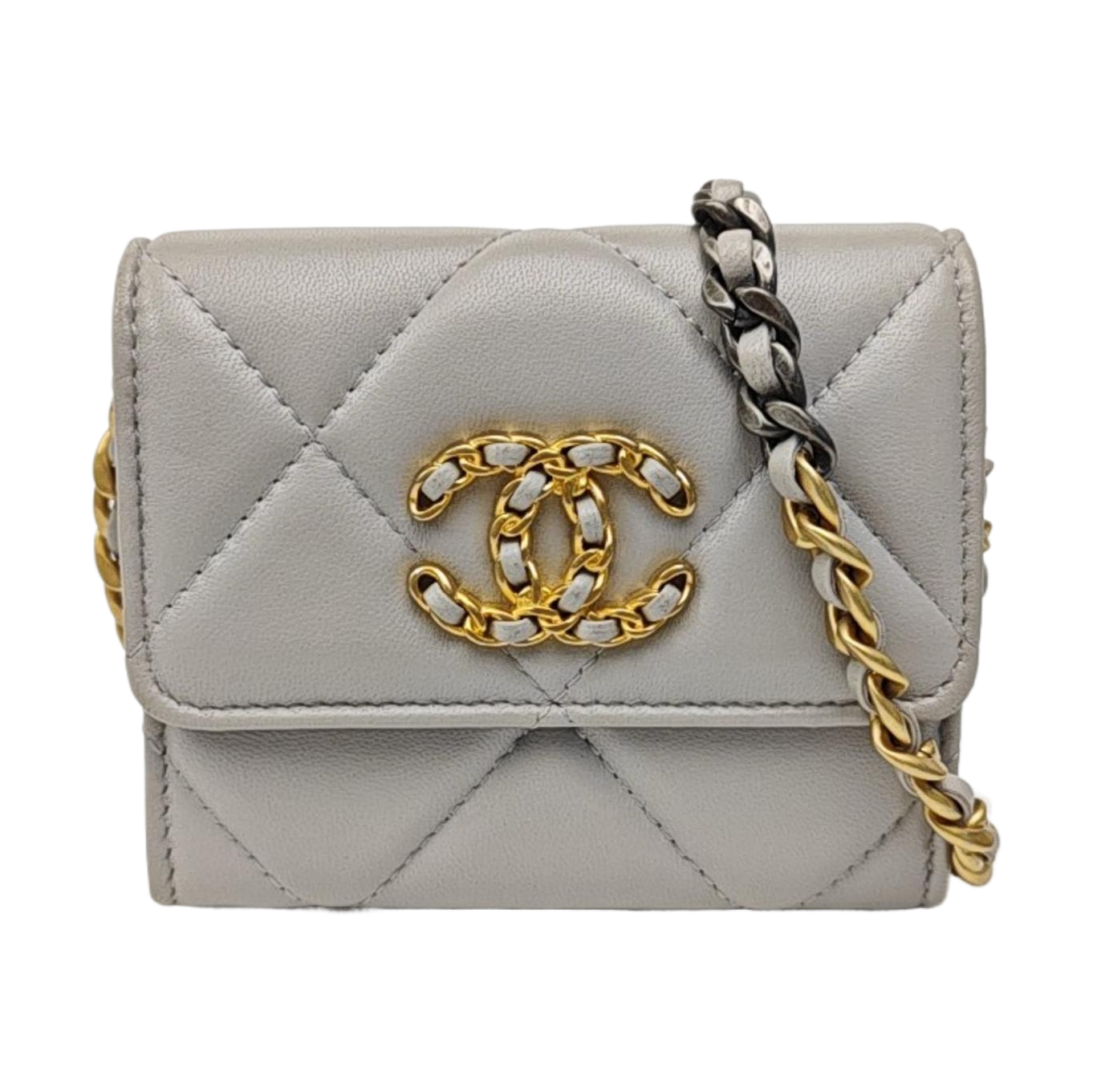 CHANEL 19 Small Quilted Lambskin Gray