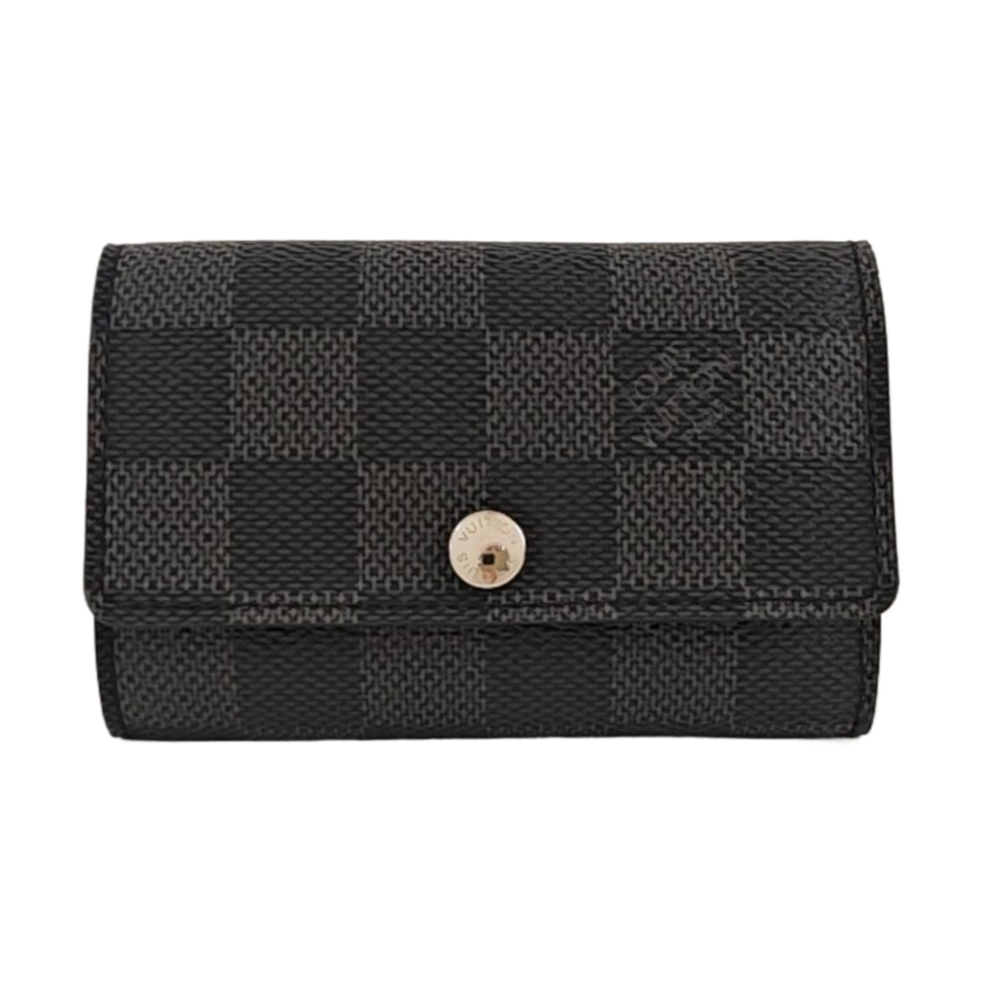 Damier Graphite Coated Canvas Key Pouch Mini Gray