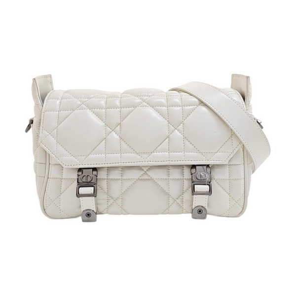 Authenticated pre-owned  Diorcamp Small Cannage Calfskin White - Shoulder Bag at Looply