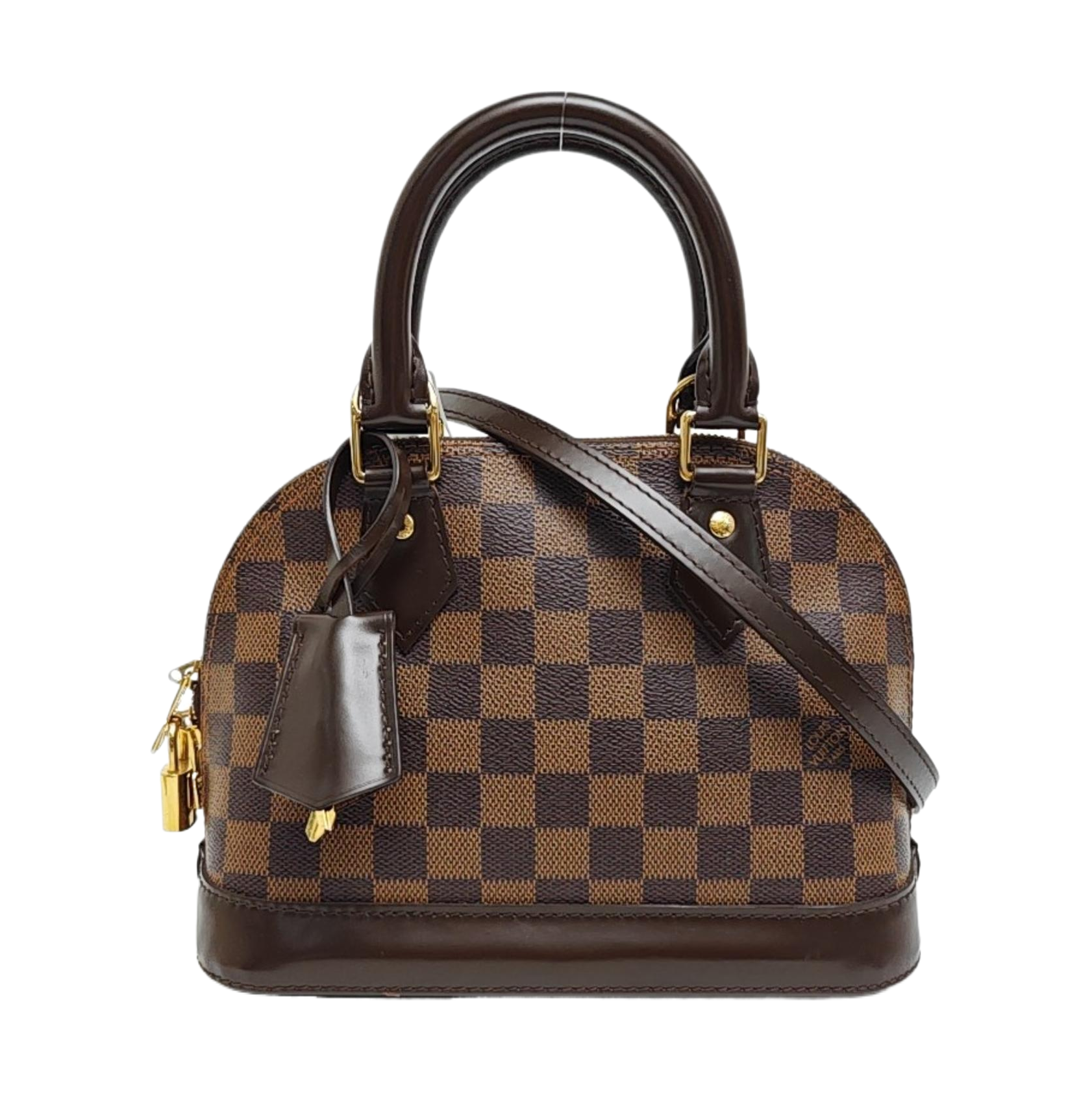 ALMA BB Damier Ebene Coated Canvas Brown