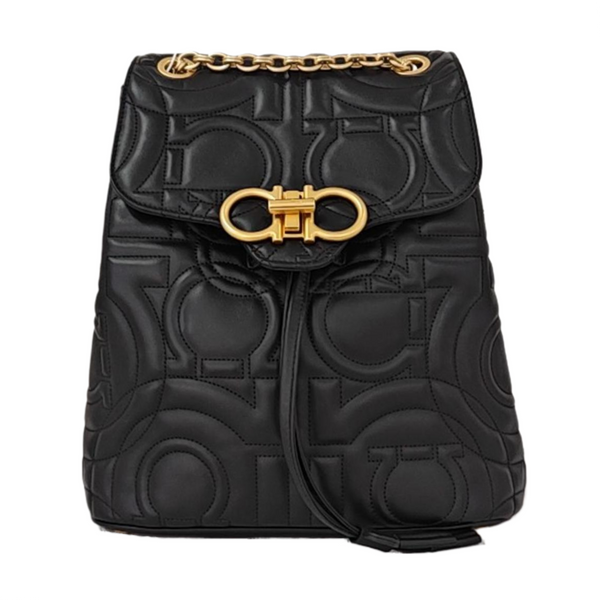 Gancini Quilted Calfskin Black
