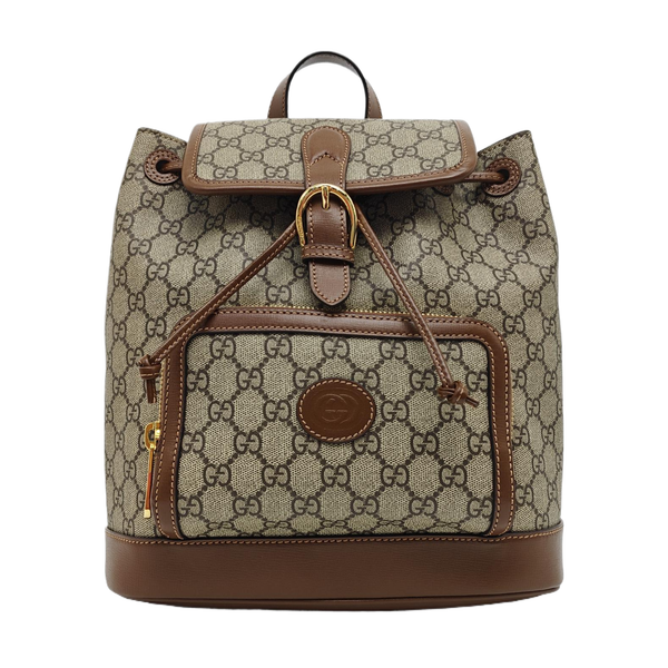 Monogram Coated Canvas Backpack Black