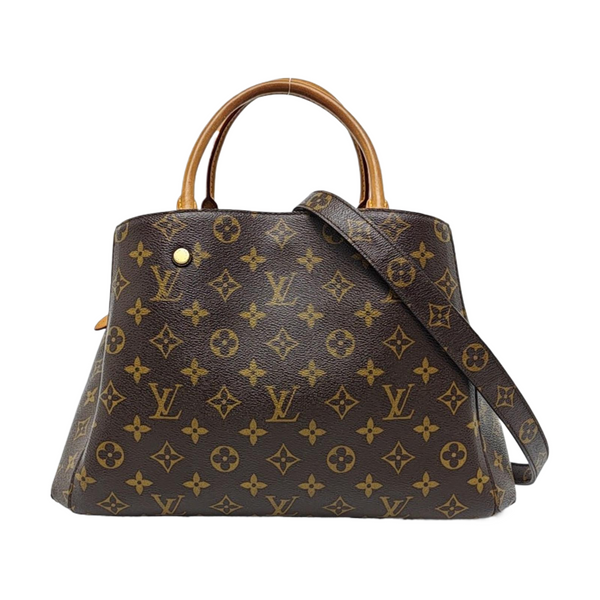 MONTAIGNE MM Monogram Coated Canvas Brown