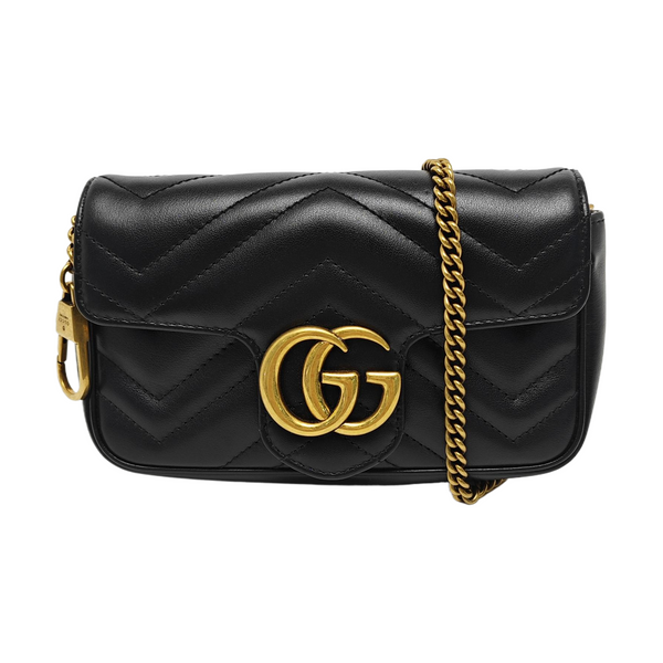 GG Marmont Mini Quilted Calfskin Black