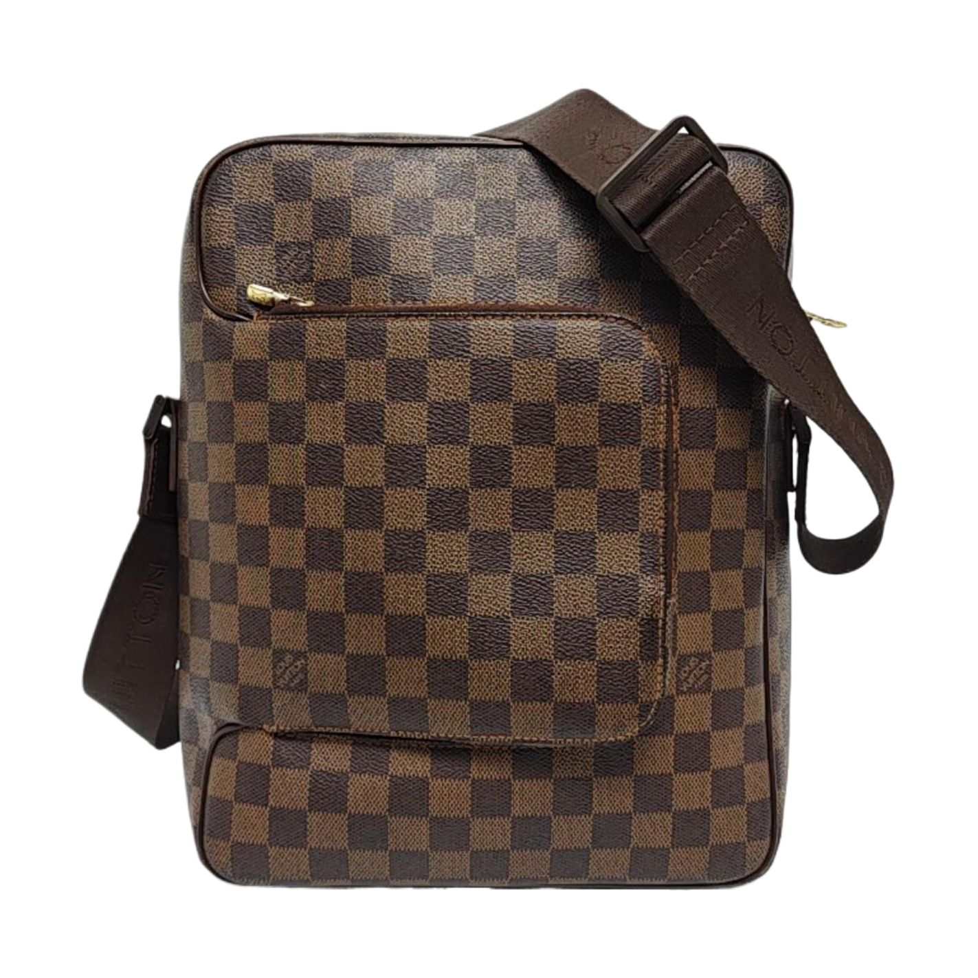 OLAV MM Damier Ebene Coated Canvas Brown