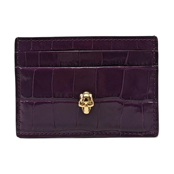 Leather Card Holder Purple