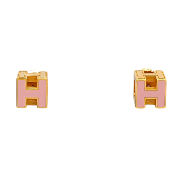 Cage D'h Metal Pink Stud Earrings