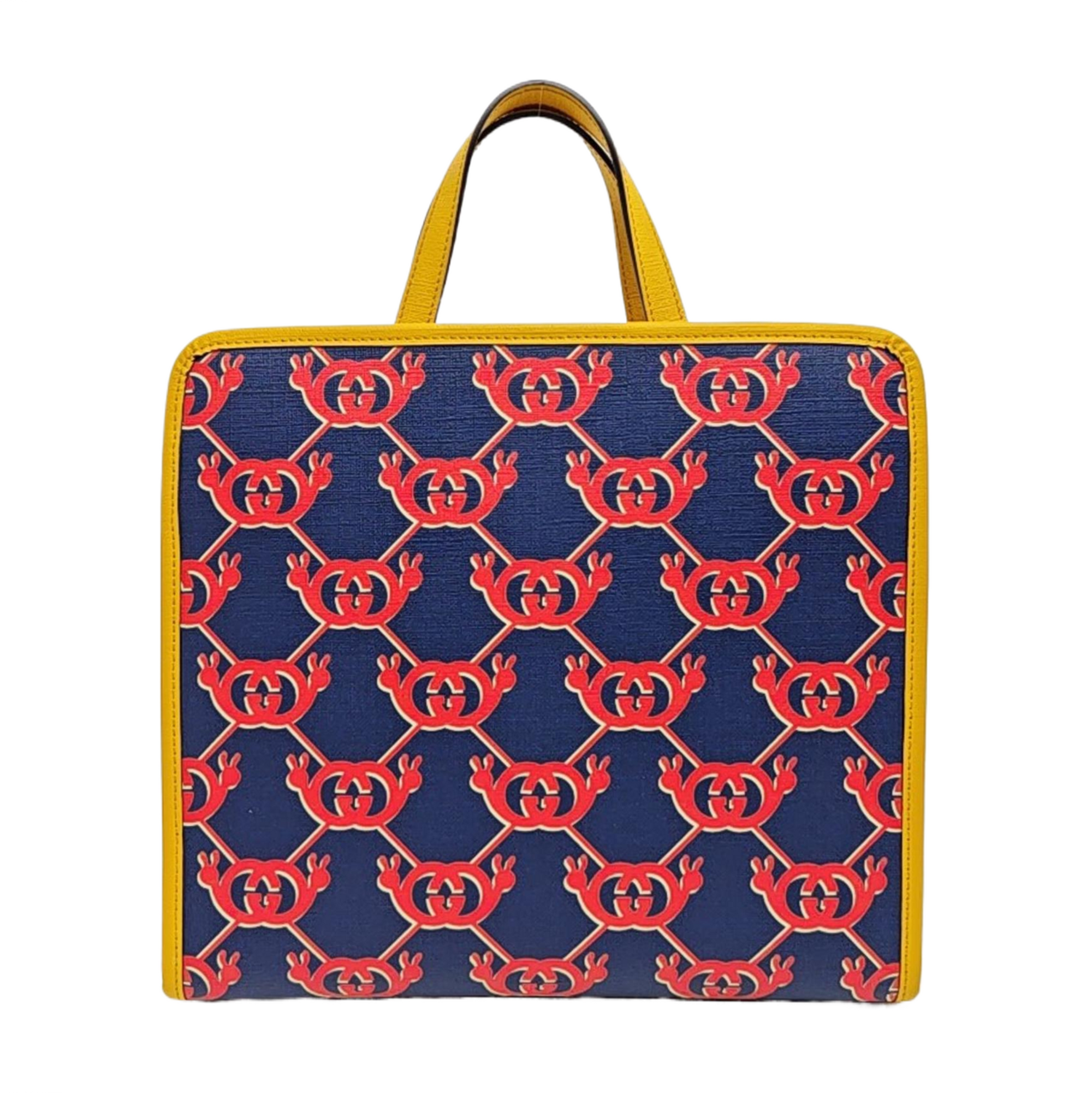 Monogram Coated Canvas Tote Bag Blue