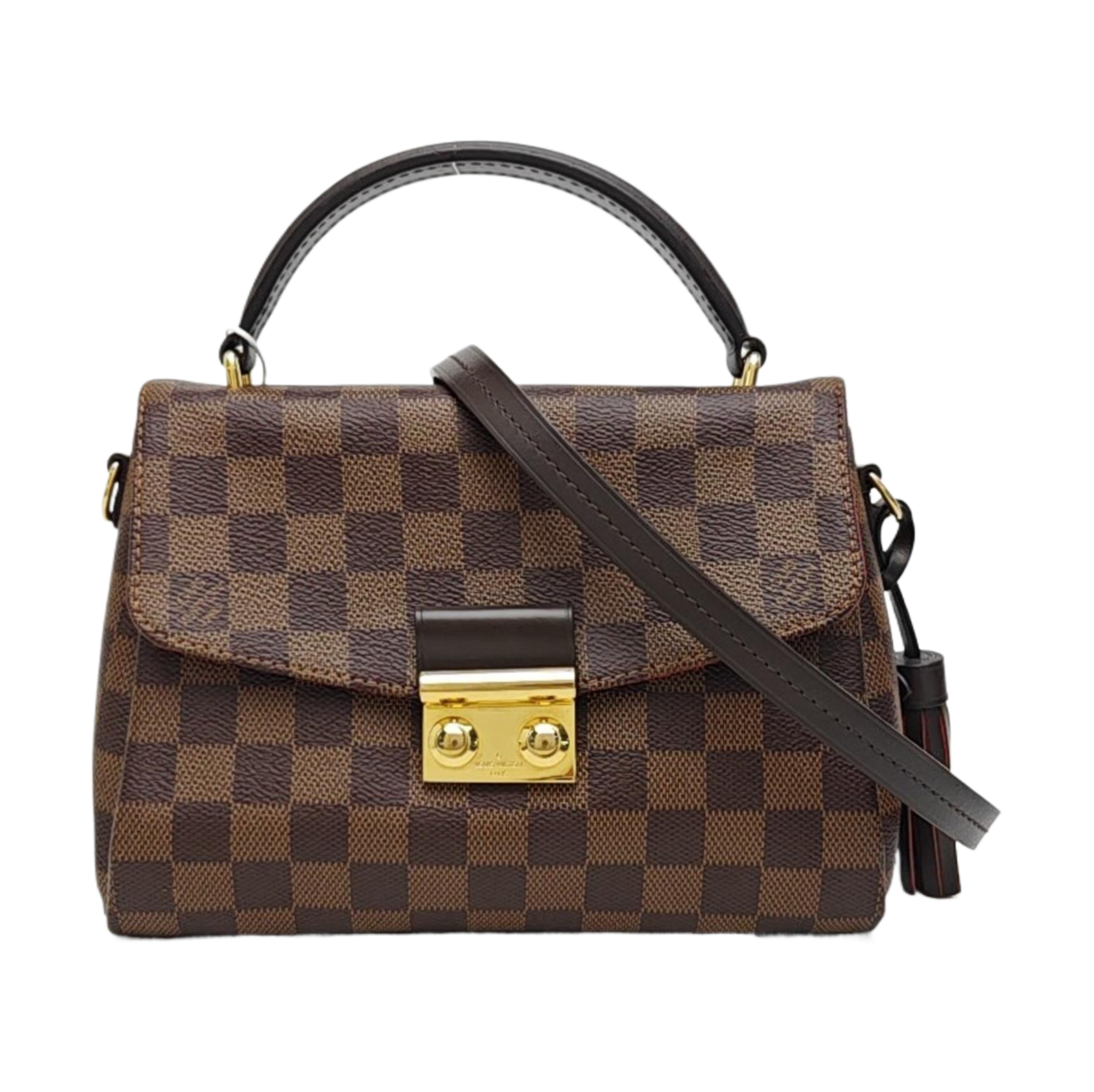 CROISETTE Damier Ebene Coated Canvas Brown