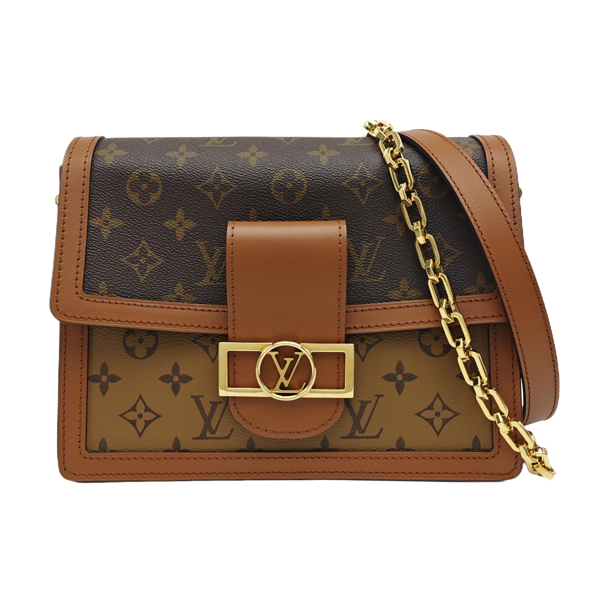 DAUPHINE MM Monogram Coated Canvas Brown