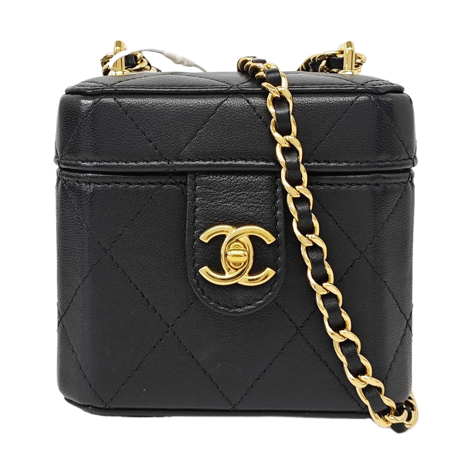 Quilted Lambskin Shoulder Bag Small Black
