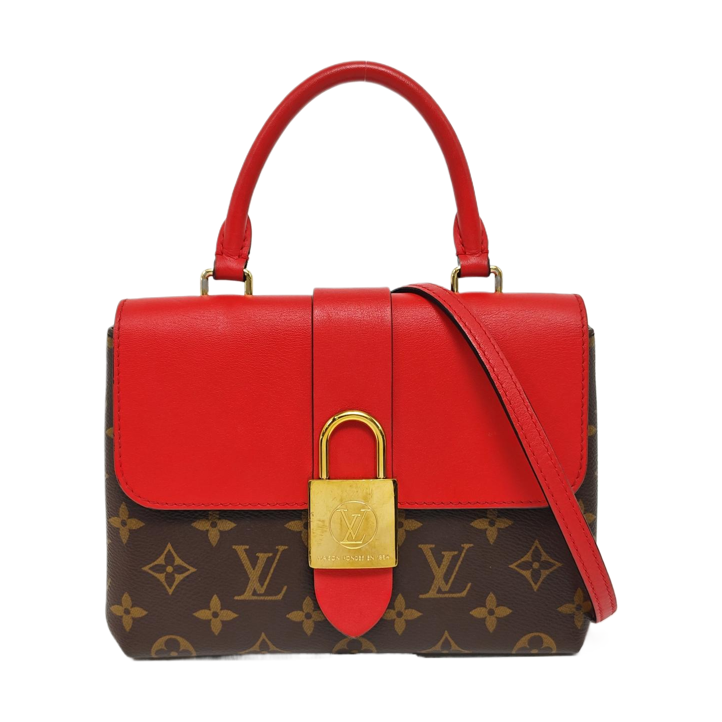 LOCKY BB Monogram Coated Canvas Red