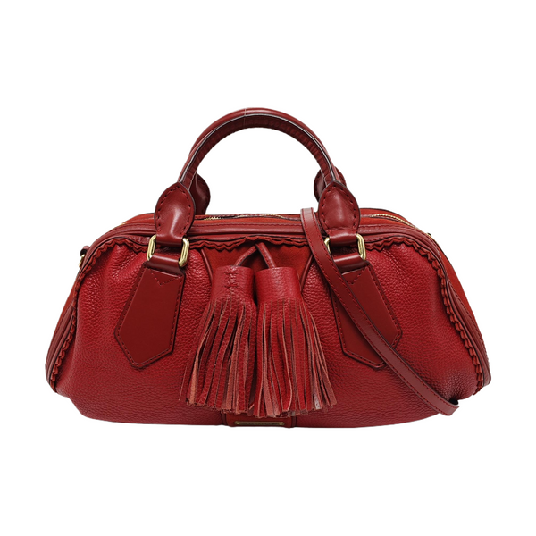Leather Shoulder Bag Red