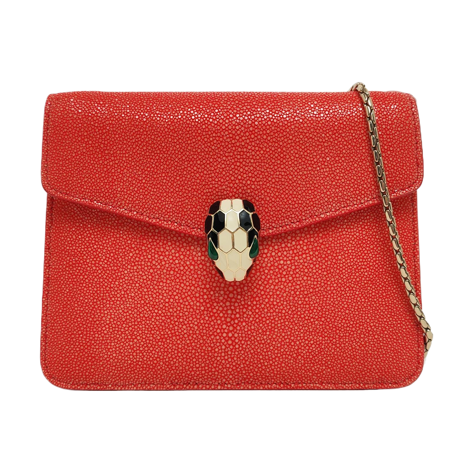 SERPENTI FOREVER Small Stingray Leather Red