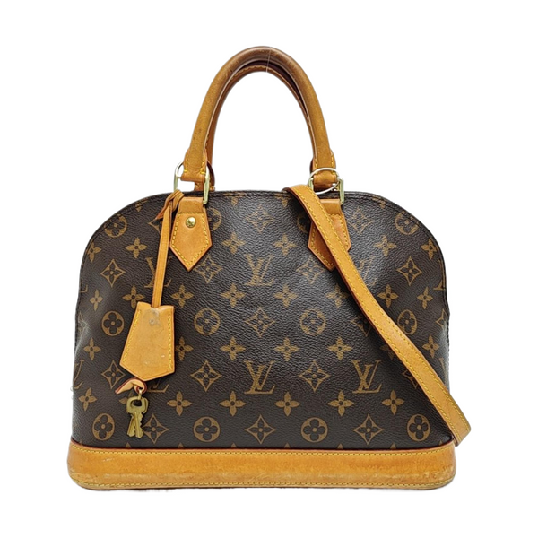 ALMA PM Monogram Coated Canvas Brown