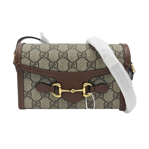 Horsebit 1955 Mini Monogram Coated Canvas Beige