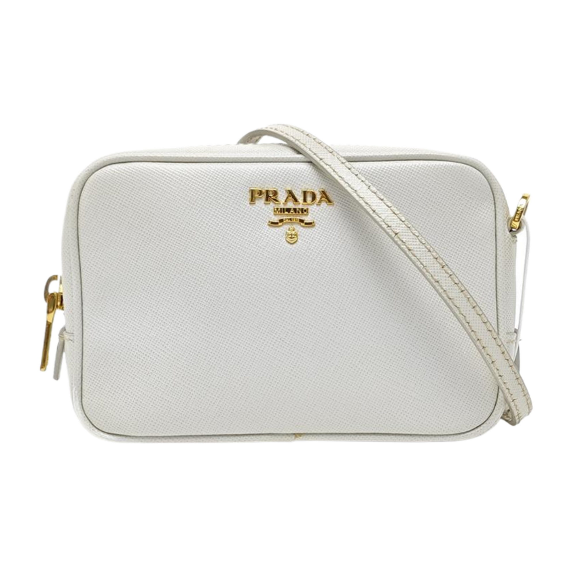 Saffiano Calfskin Shoulder Bag White